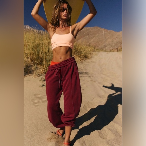 FP Movement by Free People Burgundy Joggers XL NWT - Picture 1 of 10